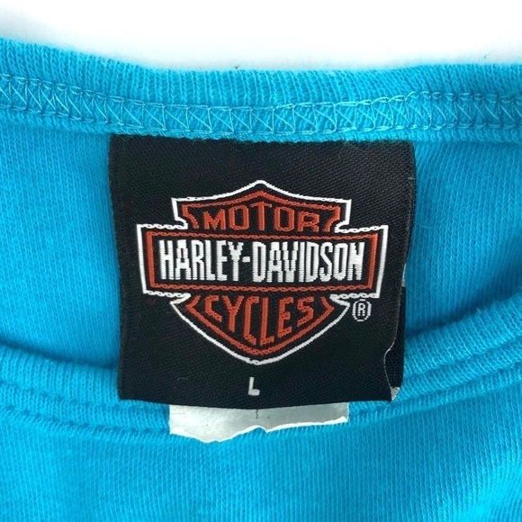 Harley Davidson Size Large Shirt Short Sleeve Top Blue Docs St. Louis Missouri - Picture 8 of 10